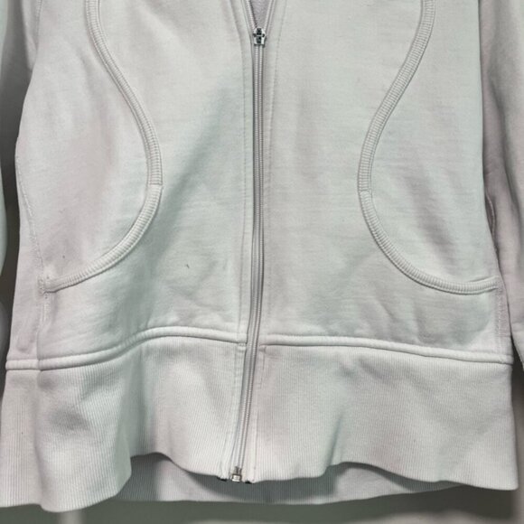 Lululemon White Full Zip Scuba Hoodie - Size 10 - Picture 12 of 15